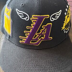 Mitchell & Ness Kids Black Snapback with Purple & Gold LA Logo